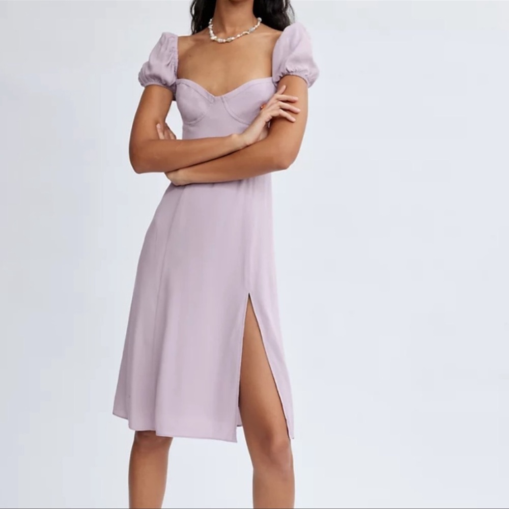 Aritzia Sunday Best Savannah Midi Dress in Hazy Lilac